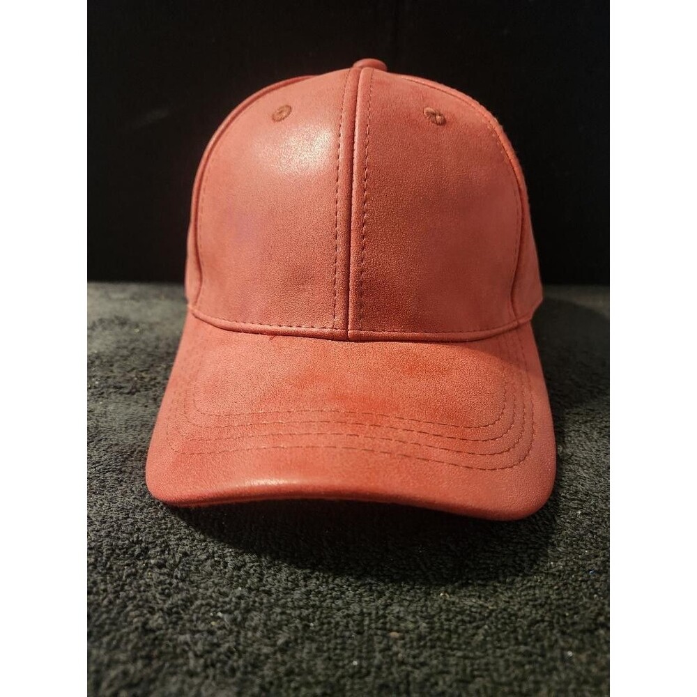 Something Special Unisex Red Faux Leather Buckle Duck Bill Cap